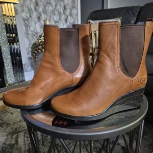 UGG Women's Brown Wedge Ankle Boots